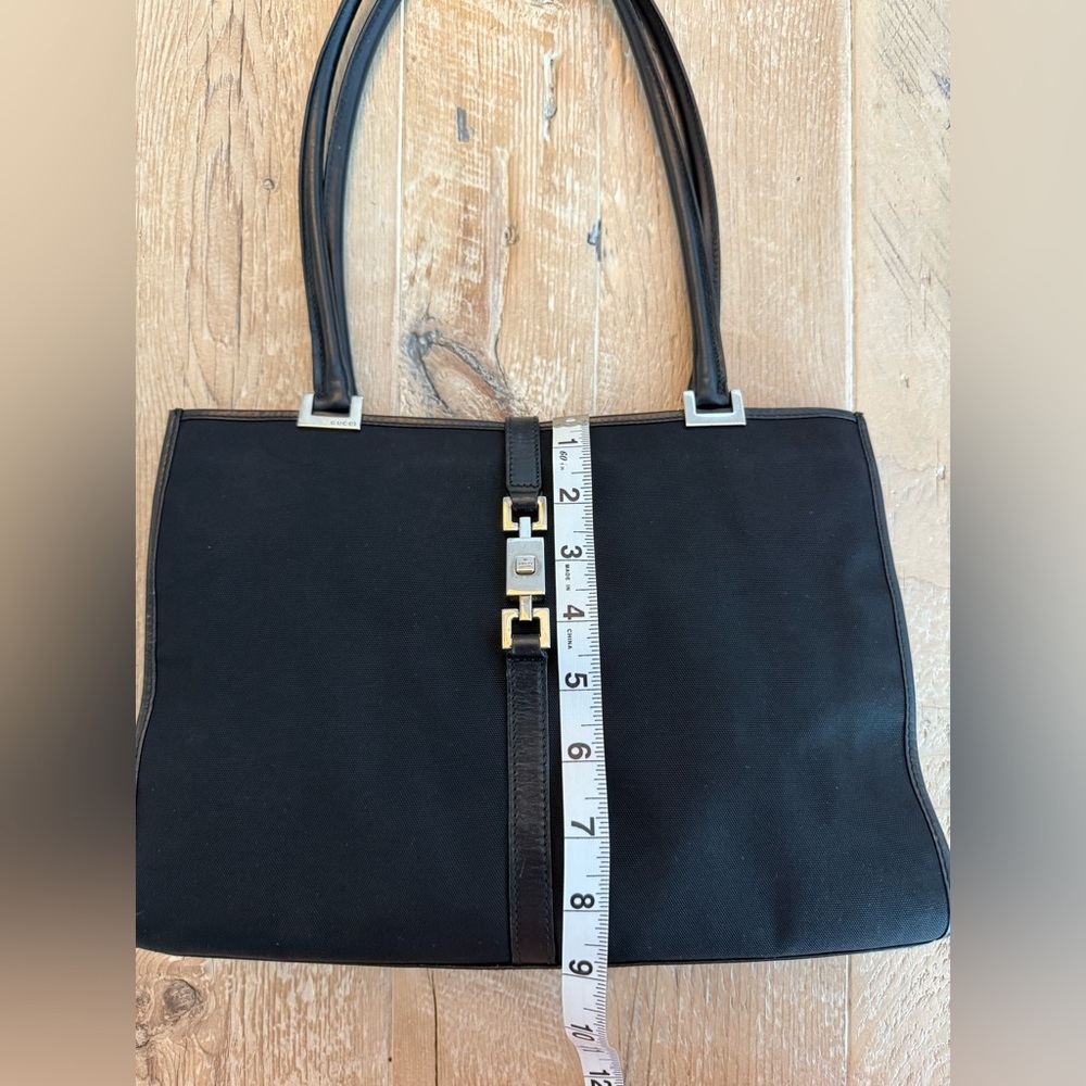 Gucci Black Canvas Jackie Small Tote with Silver Accents - Picture 4 of 13